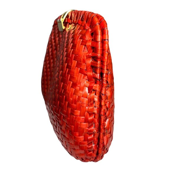 VINTAGE JAEGER cherry red lacquer woven clutch - Picture 4 of 8